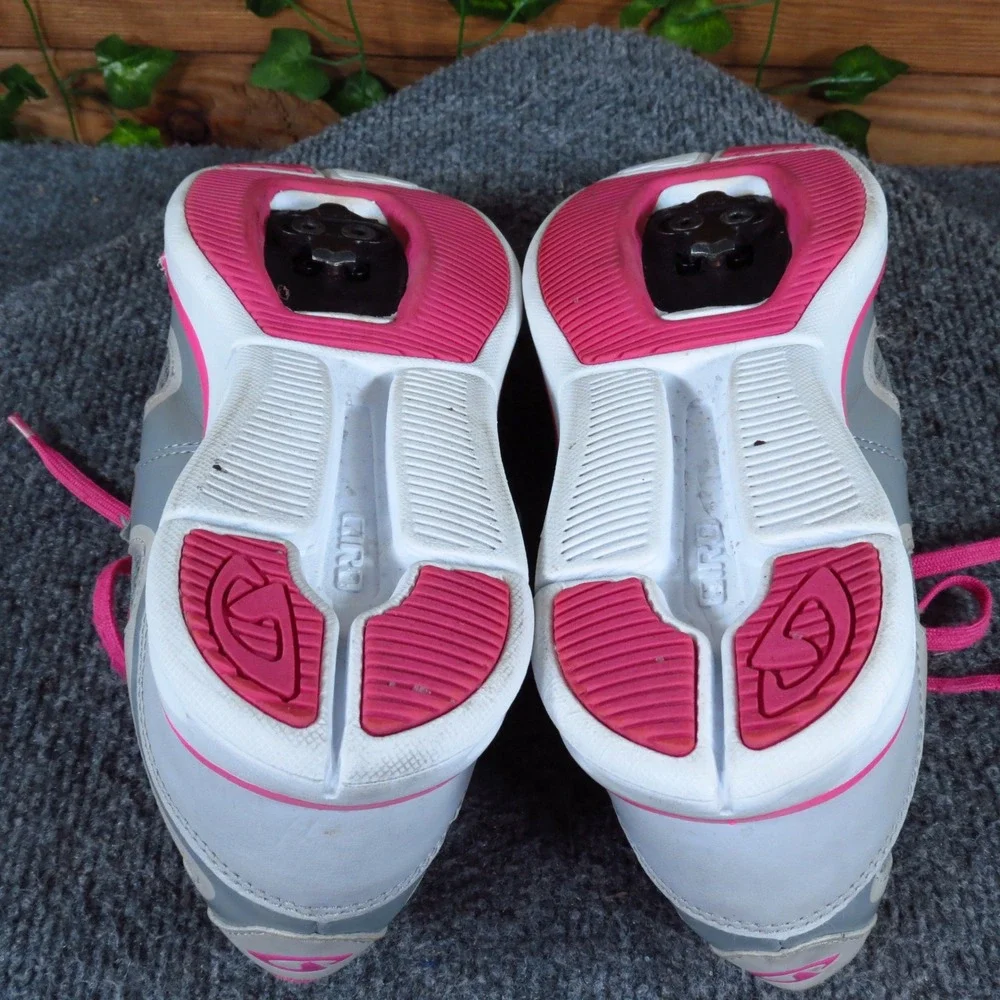 Giro Whynd Women Cycling Shoe Size 9 Indoor Spin Road Bike Gray Pink Synthetic